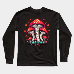 Red Mushrooms Long Sleeve T-Shirt